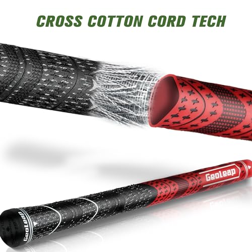 Geoleap Golf Grips Set of 13- Grips with Tapes and Grips with All Repair Kits for Choice,Hybrid Golf Club Grips,Standard/Midsize,All Weather Contral, High Feedback & Traction. (Midsize, Red-Pro Kit(13 - Image 3