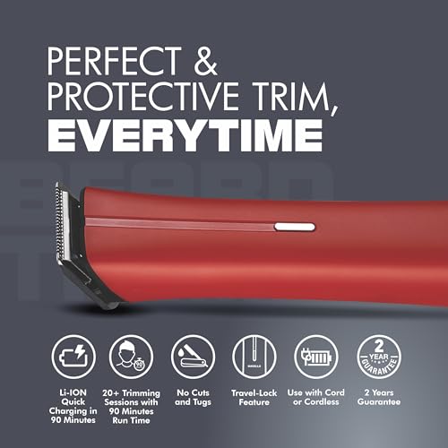Havells Bt6111 Beard Trimmer, Skin Firendly Stainless Steel Blades 90 Mins Runtime Up To 13 Mm Length Settings 2 Years Guarantee (Red)-Battery Powered, Men - Image 3
