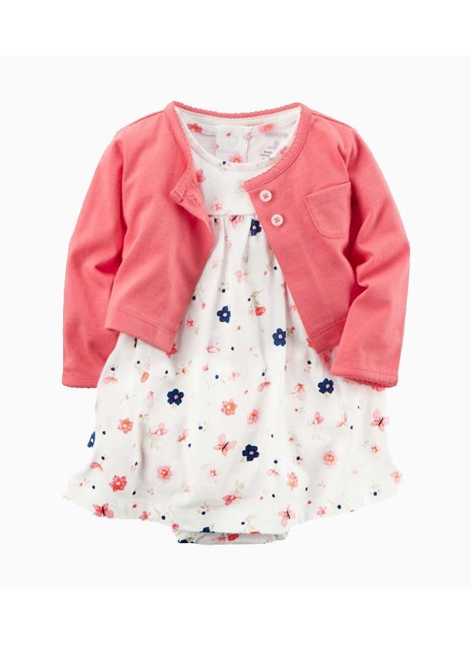 RedMapleTEK 2-Piece Set Of Baby Girl Jacket And Short-Sleeved Dress - Image 1