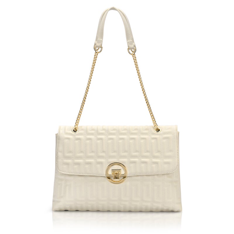 Lavie Luxe Women's Eden25 Flap Satchel (Off White) - Image 1