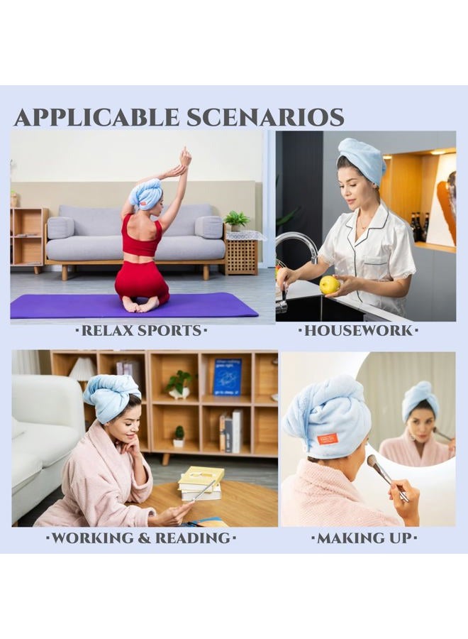 YoulerTex Microfiber Hair Towel Hair Wrap: 2 Pack 10X26 Hair Dryer Towels for Women Absorbent Turban Twist Drying Shower Cap Curly Hair Products for Hair Care Hair Accessories (07 Pink) - Image 5