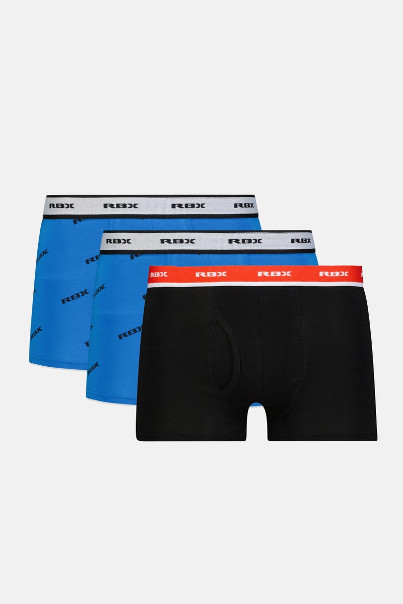 RBX Men 3 Pieces Brand Logo Boxer Brief, Multicolor - Image 1