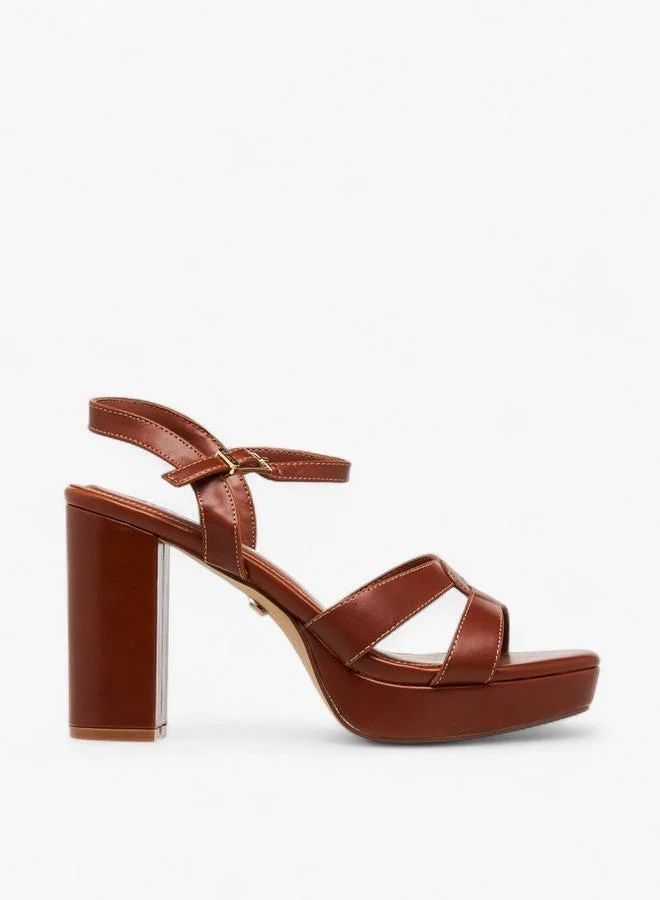 سيليست صنادل نسائية بأشرطة وإبزيم وكعب عريض