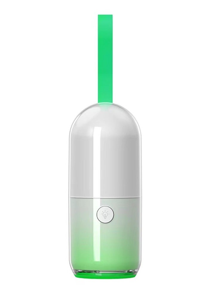 Generic Flashlight hanging camping outdoor Rechargeable Built In Battery indoor ABS Camping Led water proof camping lamp sos light,warm glow light (Green)  - Image 1