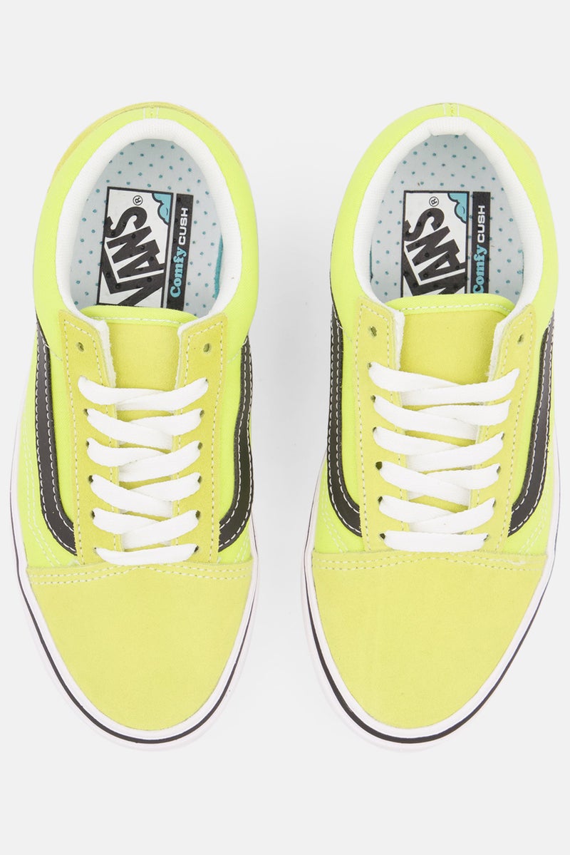 VANS أحذية كاجوال للأطفال الأولاد من كومفيكوش، رباط قديم، لون أخضر نيون - Image 4