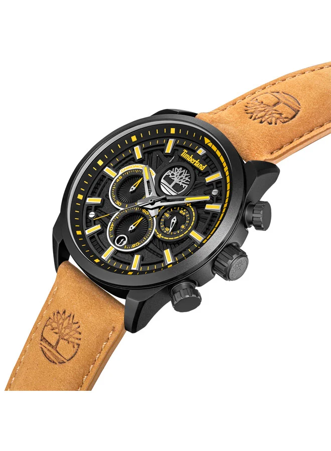تمبرلاند Henniker II Black Dial 3 Interchangeable Straps Multifunction Watch for Men, 46mm
