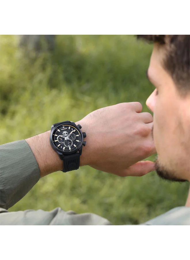 Timberland Tan/Black/Brown Men's Henniker II Black Dial 3 Interchangeable Straps Multifunction Watch for Men, 46mm for Men | Best Price UAE