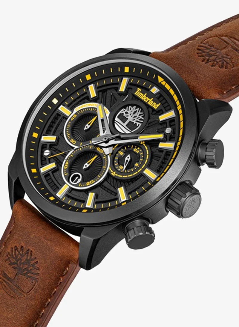 Timberland Tan/Black/Brown Men's Henniker II Black Dial 3 Interchangeable Straps Multifunction Watch for Men, 46mm for Men | Best Price UAE