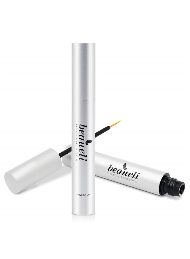 Beaueli Eyelash Growth Serum 5ML- Premium Castor Oil for Longer, Thicker, Healthy, Fuller Eyelash & Eyebrow, Hypoallergenic Natural Eyelash Enhancer Growth Booster Treatment, Dermatologist Certified - Image 1