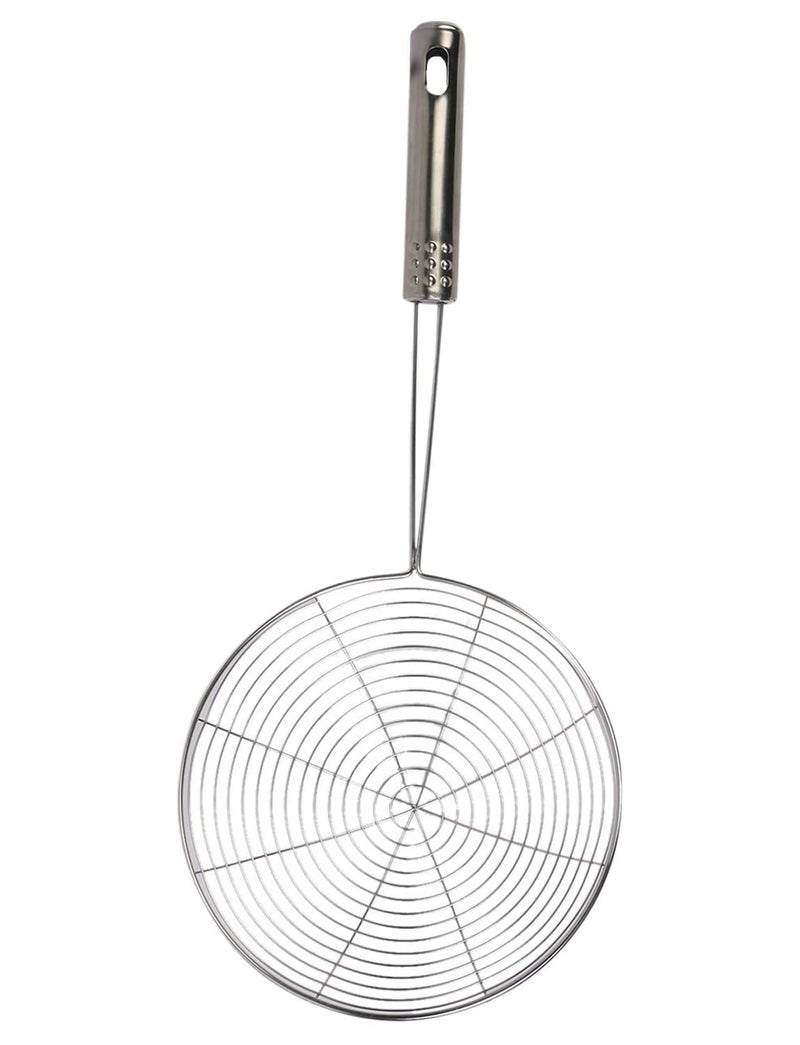 kaqer Puri Strainer Stainless Steel Deep Fry Jhara Mesh Laddle Jharni Wire Skimmer Frying Jhara - Image 3
