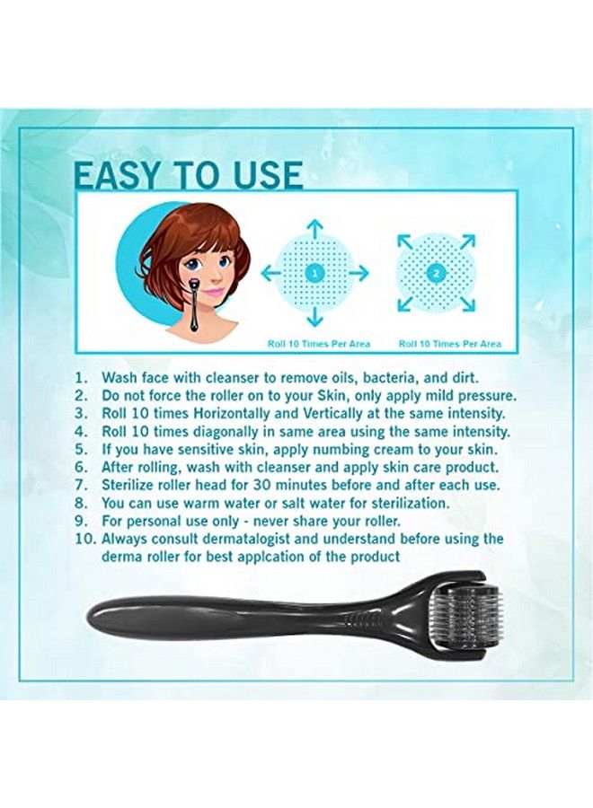Epyz New Model Derma Roller Cosmetic Micro Needling Instrument With 540 Needles For Acne Skin Hair Loss With Free Storage Case [ Pack Of 1 ] (Black 0.25Mm) - Image 4