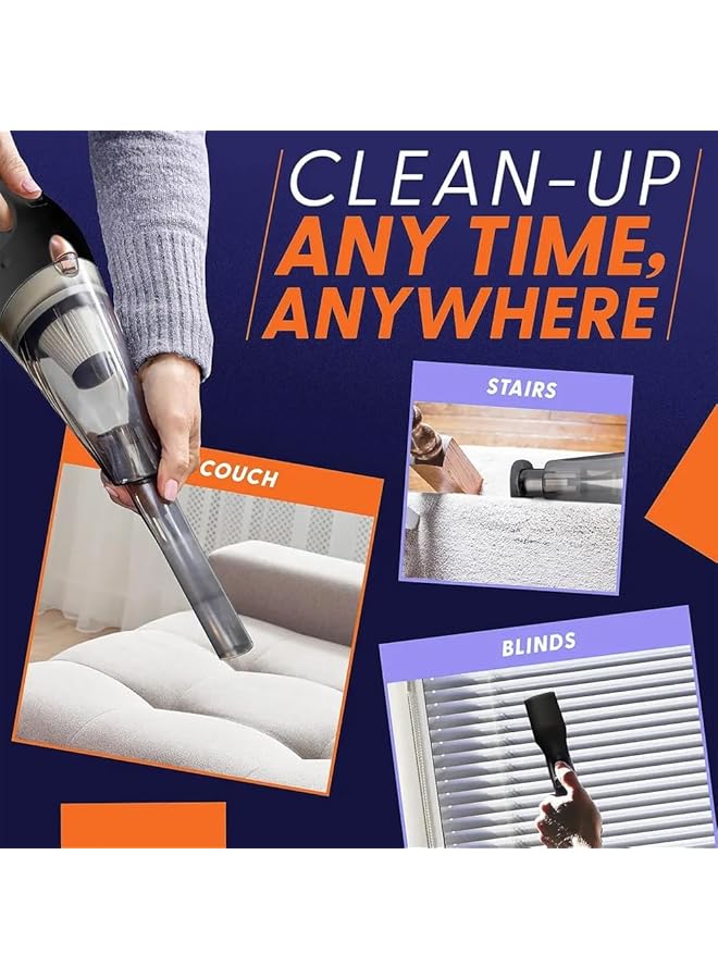 توبيز مكنسة كهربائية لاسلكية للسيارة من توبي، عالية الطاقة، 8000 باسكال/100 وات/تيار مستمر 12 فولت، مكنسة كهربائية محمولة لاسلكية بطول 16 قدمًا، مجموعة تنظيف عميق للجزء الداخلي من السيارة - Image 3