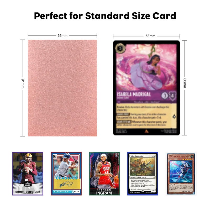 Katomula 300CT Rose Gold Card Sleeves for Lorcana, MTG - Clear Front Textured Back, Standard Size for MTG, Baseball, Sports Cards, Game Cards - Image 4