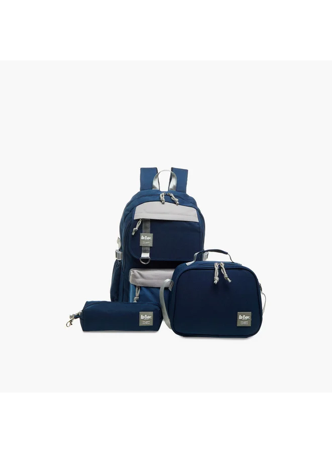 Lee Cooper Boys Colourblock Backpack with Lunch Bag and Pencil Pouch set