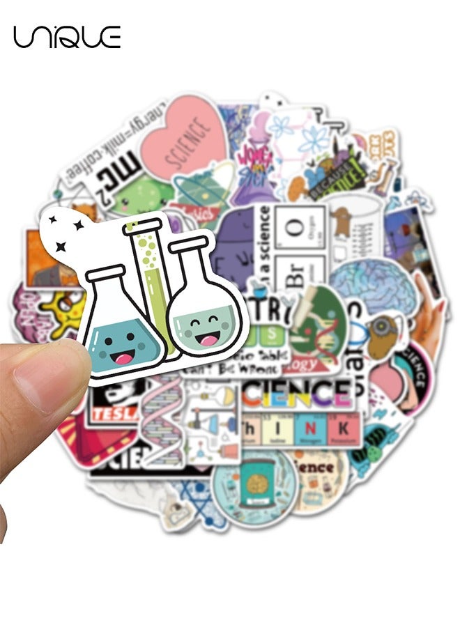 Unique 50 Pcs Physics Chemistry Biology Experiment Stickers，Vinyl Waterproof Stickers for Water Bottles Laptop Phone Computer Guitar, Gifts for Teens, Girls, Fans  - Image 5