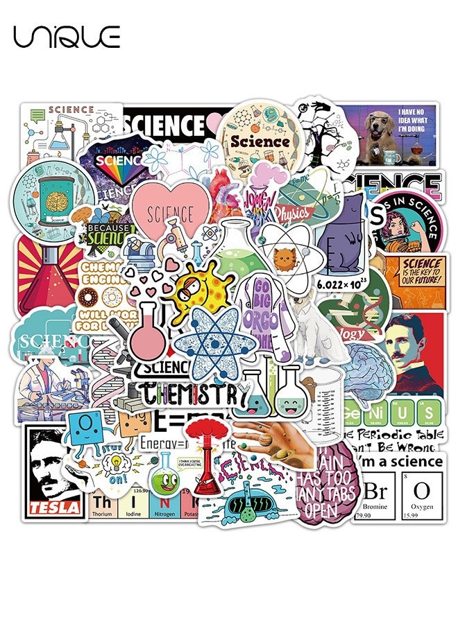 Unique 50 Pcs Physics Chemistry Biology Experiment Stickers，Vinyl Waterproof Stickers for Water Bottles Laptop Phone Computer Guitar, Gifts for Teens, Girls, Fans  - Image 4