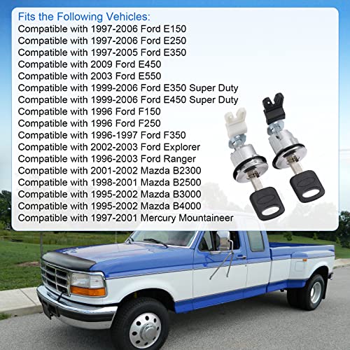 DICMIC Door Lock Cylinder with Key for 1997-2006 Ford E150 E250 E350 F150 F250 F350 Explorer Ranger Replace# XL2Z7821990AC, F87Z7821990BA - Image 4
