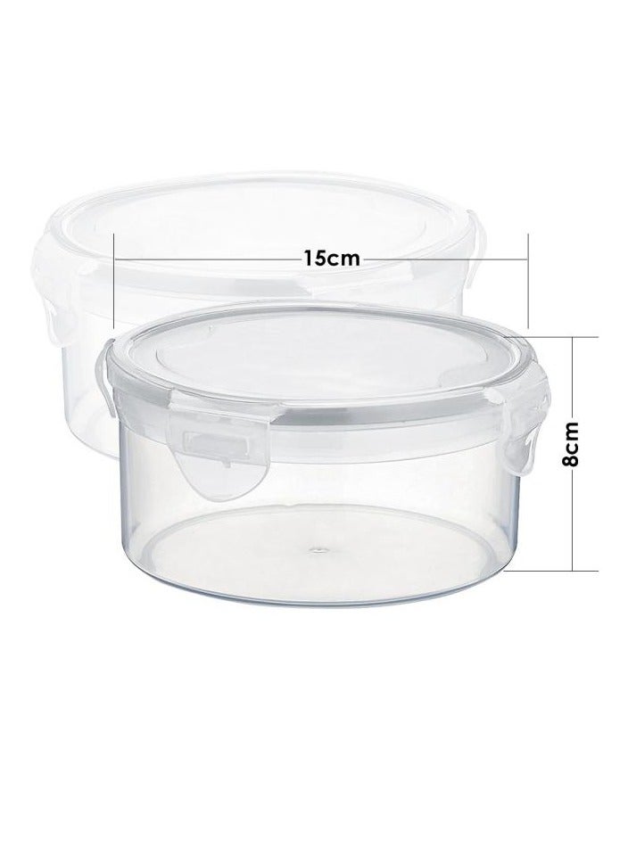 اليسا مجموعة من 3 حاويات بلاستيكية دائرية لتخزين الطعام بأغطية محكمة الإغلاق - خالية من مادة BPA وقابلة لإعادة الاستخدام - 15 × 8 سم - مثالية لتحضير الوجبات الخفيفة وبقايا الطعام - Image 3