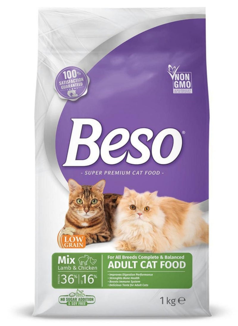 Beso Cat Adult Dry Food With Lamb & Chicken Flavor 1KG 