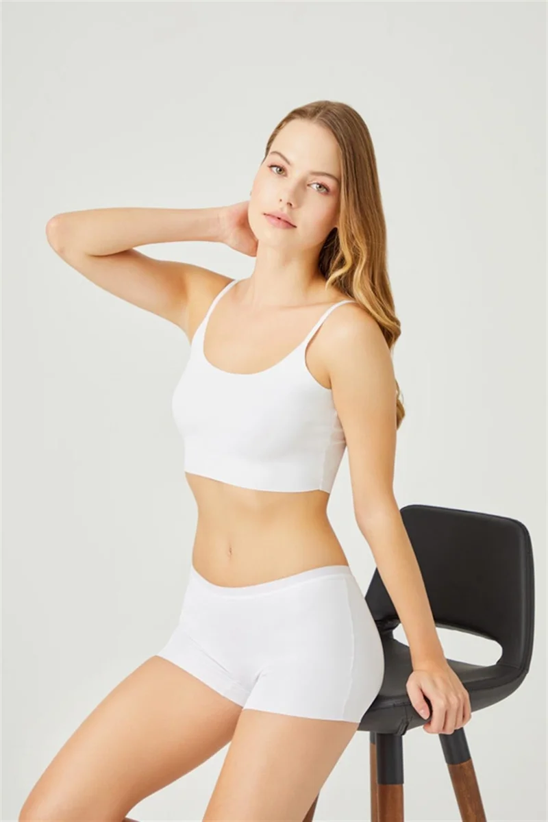 كوتن هيل White Basic Laser Cut Seamless Women's Boxer Panties