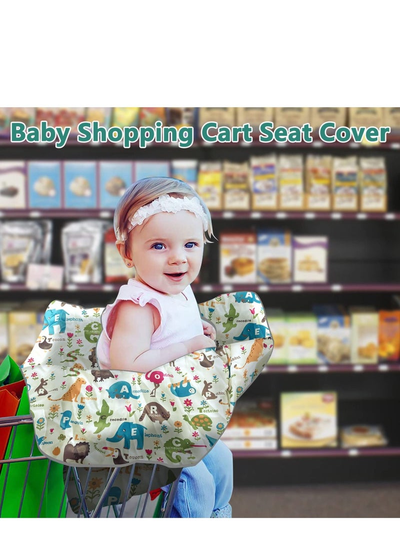 Generic Baby Shopping Cart Cover for Baby and Toddler - 2-in-1 High Chair Cover | Portable Design, Includes Free Carry Bag for Market and Resturant Use(Cute Zoo)  - Image 2