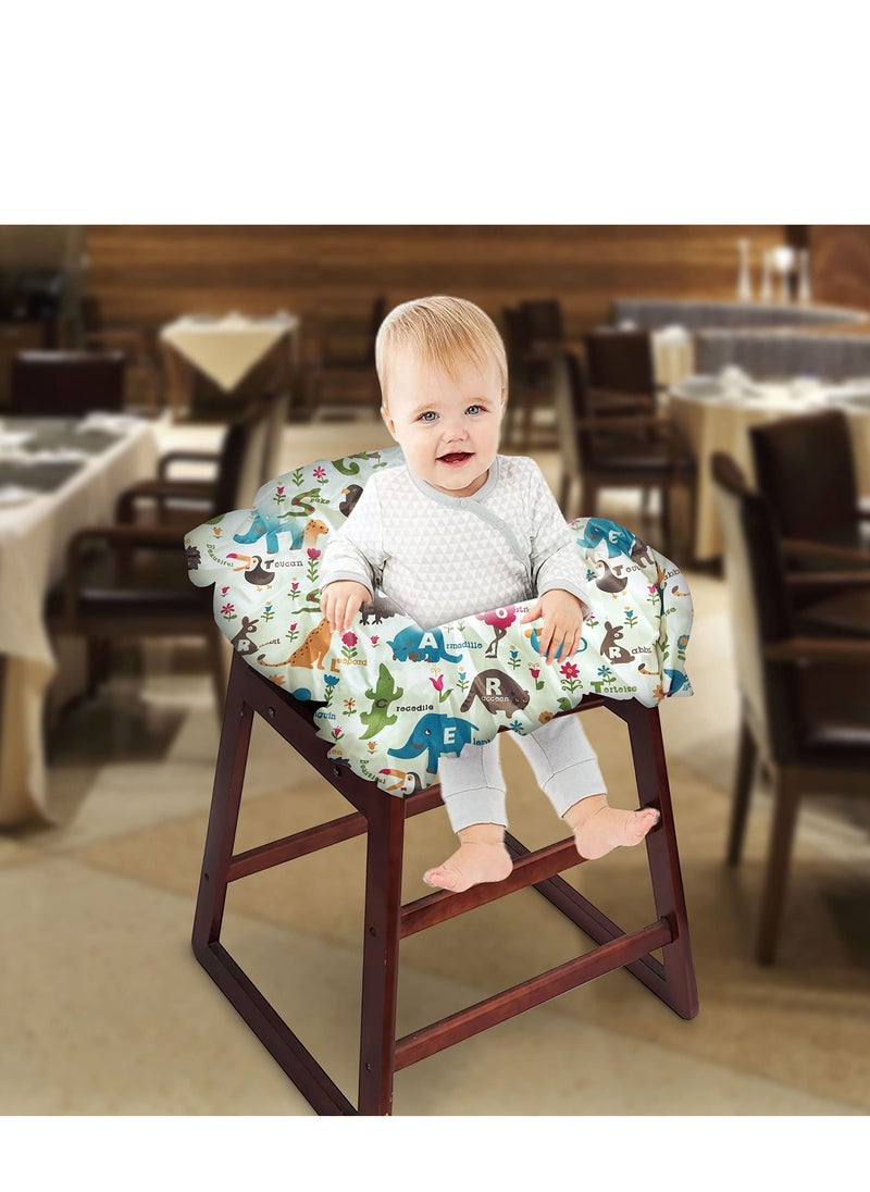 Generic Baby Shopping Cart Cover for Baby and Toddler - 2-in-1 High Chair Cover | Portable Design, Includes Free Carry Bag for Market and Resturant Use(Cute Zoo)  - Image 5