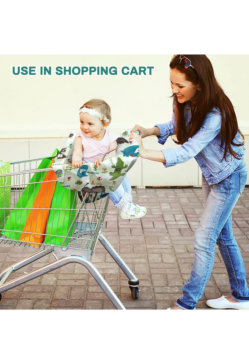 Generic Baby Shopping Cart Cover for Baby and Toddler - 2-in-1 High Chair Cover | Portable Design, Includes Free Carry Bag for Market and Resturant Use(Cute Zoo)  - Image 3