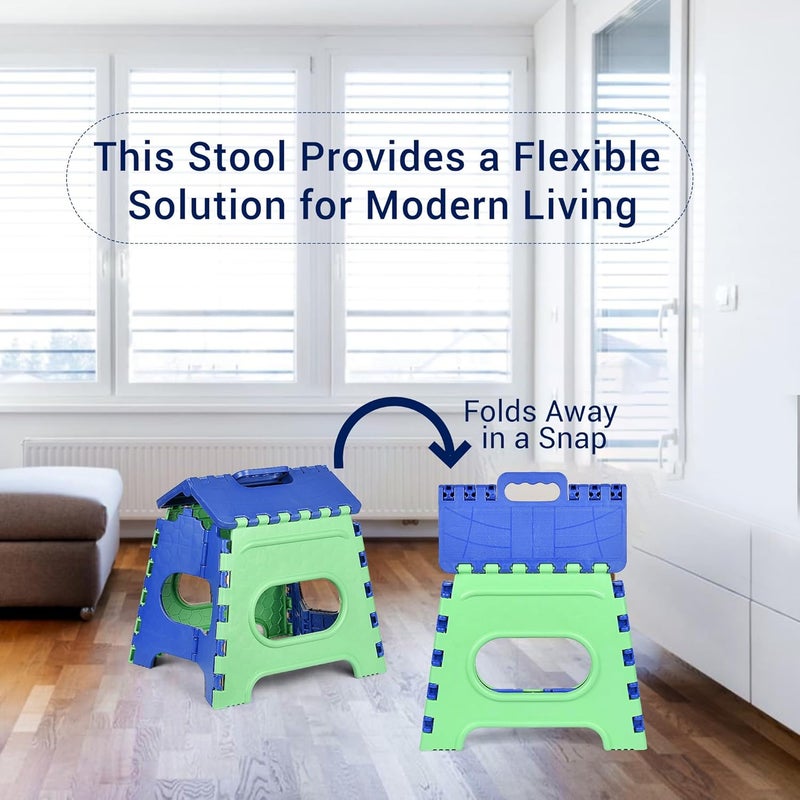 Homestic Homestic Pack of 2 Stool Portable Foldable Stool Collapsible Camping Chair Stool for OutdoorFishingHikingGardenTravel Multipurpose Sitting Stool LargeSmall Green Blue  - Image 5