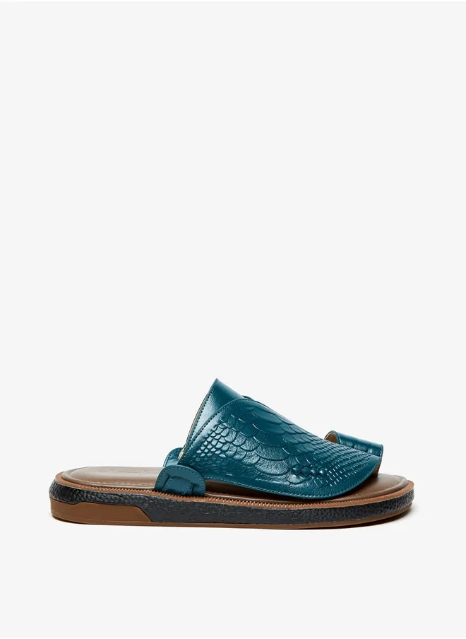 الواحة Men's Textured Slip-On Arabic Sandals