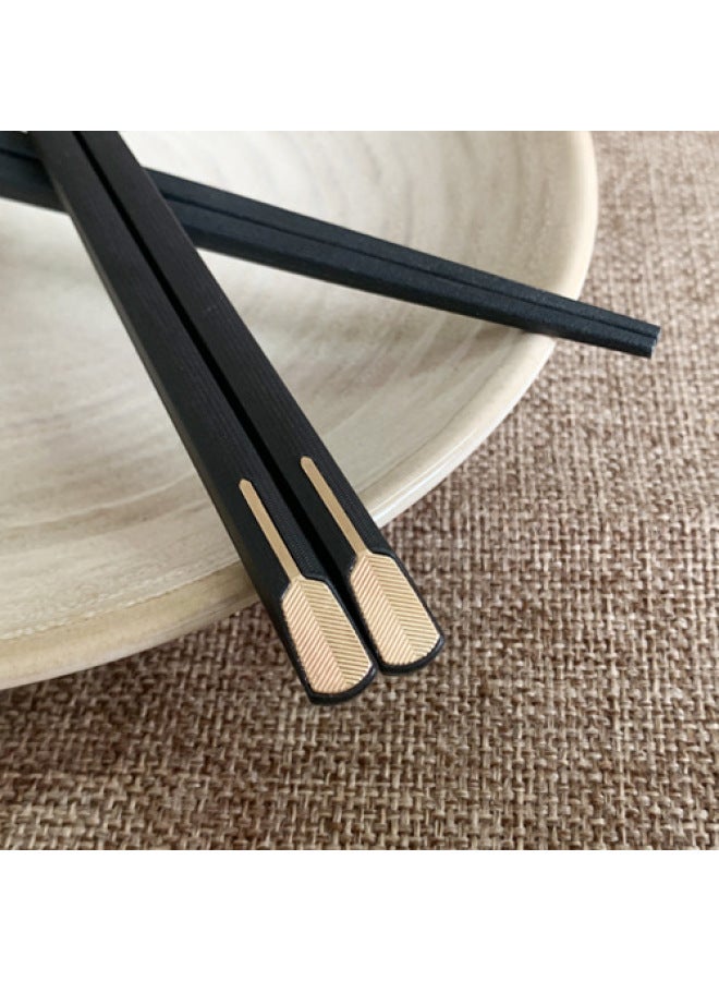 Chuangjian Source Factory Household Public Chopsticks Personalized Japanese Style Hotel Tableware Frosted Sushi Pointed Chopsticks-Color:Black Short Gold Wheat Ears  - Image 1