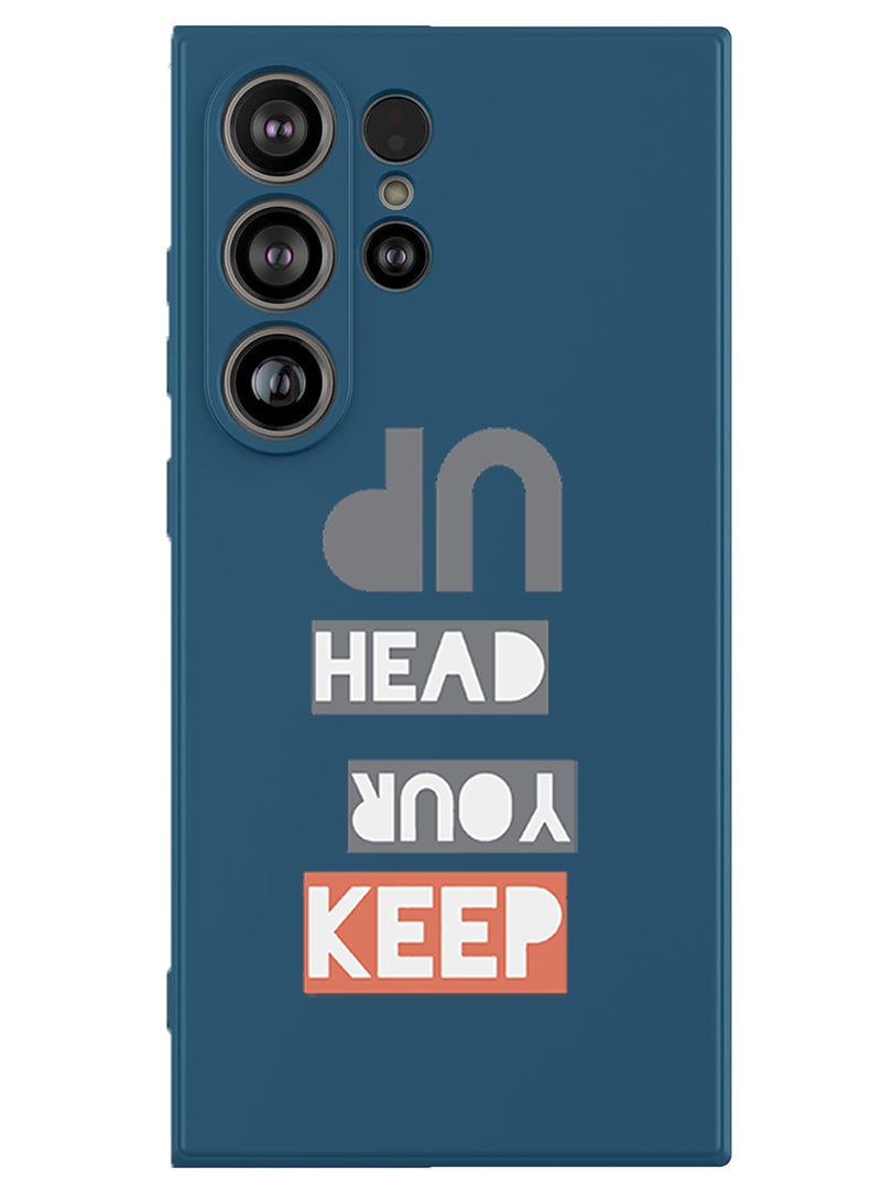 Theodor Protective Slim Fit Case Liquid Silicone Cover with Full Body Protection Anti-Scratch Shockproof Case For Samsung Galaxy S25 Ultra (Blue) - Keep your head up - Image 1