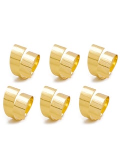 RARELY Set of 6 Gold Metal Napkin Ring Holder  - Image 3