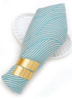 RARELY Set of 6 Gold Metal Napkin Ring Holder  - Image 2