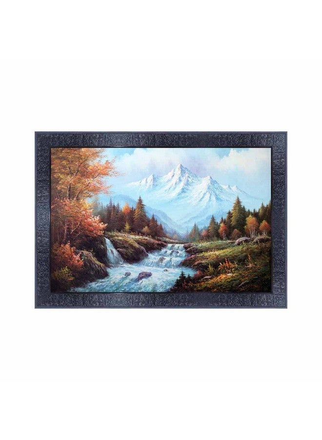 pnf Poster And Frames Vastu Waterfall Landscape Scenery Wooden Photo Frame With Acrylic Sheet | Living Room, Bedroom | Home Decoration | Best Gifting Option (10 * 14inch,Multicolour,Synthetic) 4988 - Image 1