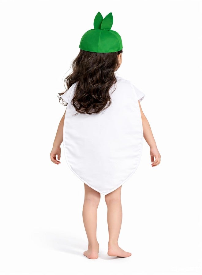 Nic Fruit And Vegetable Fancy Dress Costume For Kids | Fruit Shape Cutout For Childs | Healthy Fruits Dress (Jumpsuit Not Include) (Radish, 7-8 Years) - Image 2
