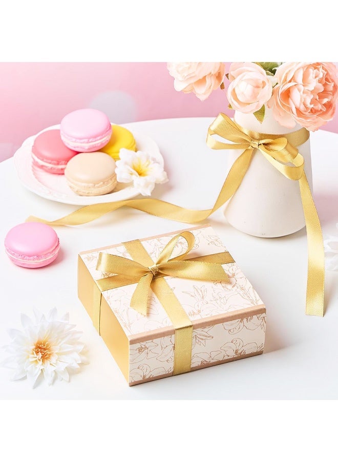 22M Ribbon for Gift Wrapping, 2.5cm Wide Champagne Gold Ribbon, Thick Fabric Gift Wrap Ribbons for Crafting, Halloween, Christmas, Wedding, Valentine's Day Decoration - Image 4
