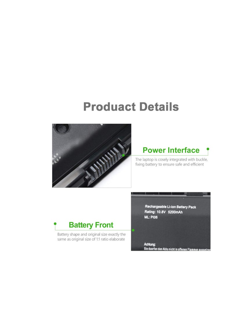 Terabyte 10.8V 47wh PI06 PI09 Laptop Battery Replacement with HP Pavilion 14 15 HQ-TRE 71004 710417-001 710416-001 HSTNN-DB4N HSTNN-DB4O - Image 4