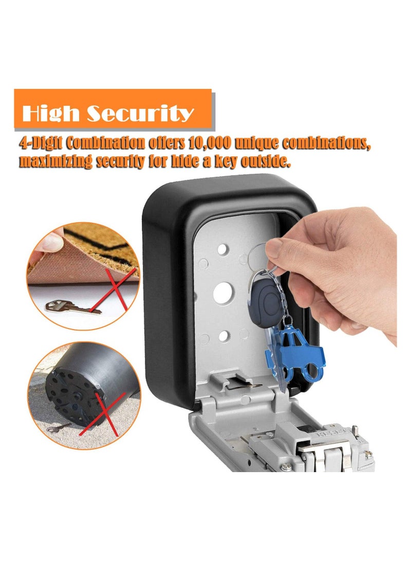 Key Storage Security Lock,Vision-Life Wall Mounted Outdoor Key Safe Lock Box with 4-Digit Combination Secure Cabinet,to Share And Secure Keys For Airbnb,Home,Office,Garage etc [Resettable Code] - Image 5