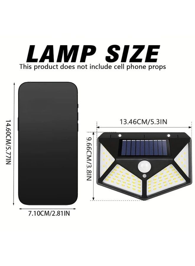 4pcs 100LED Solar Wall Lights Motion Sensor Outdoor Street Light ABS Material - Image 3