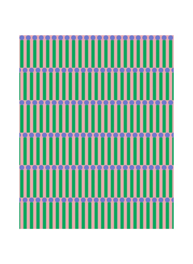 KadoDesign Matchstick Stripe Wrapping Paper Roll - Litchi Pink, Grass Green, and Cornflower Blue - Image 1