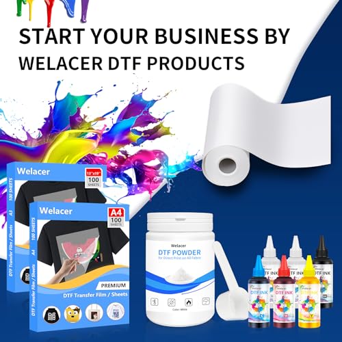 Welacer DTF Ink White 500ml - Premium Heat Transfer Ink Conversion Kit Refill for I3200, XP600, R1390,L1800, ET2800 ET8500 R2400, L800, 1430, P400, P800, XP-15000 All DTF Printers,for DTF Film - Image 3