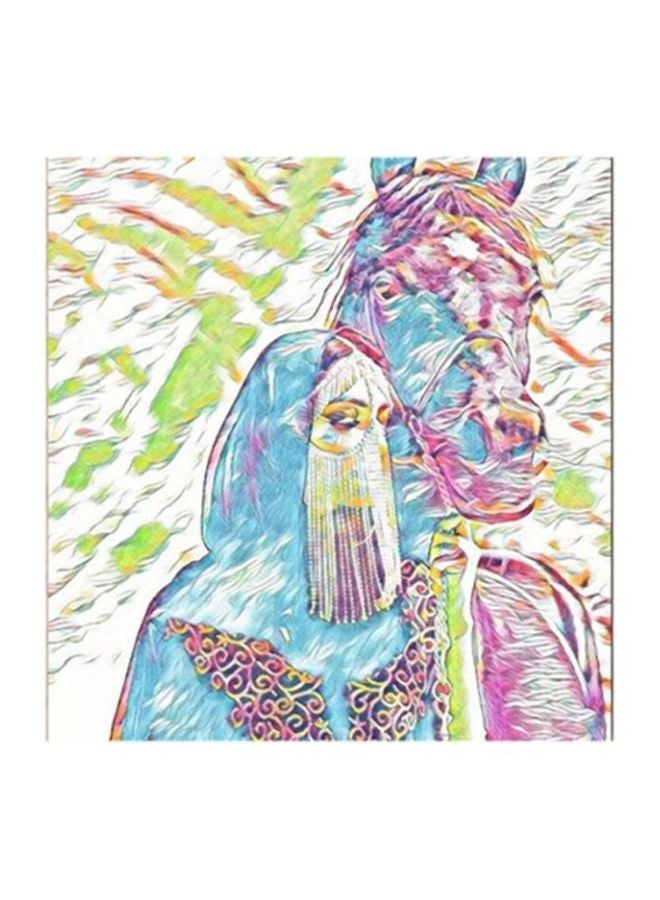 RYN Abstract MDF Wall Art Painting Blue/Green 30 x 5 x 30cm - Image 2