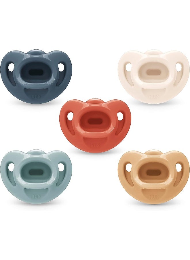 NUK Timeless Comfy Pacifier | 100% Silicone, One-Piece Design | BPA-Free, Gentle on Babyâ€™s Skin | 5-Pack, for 0-6M - Image 1