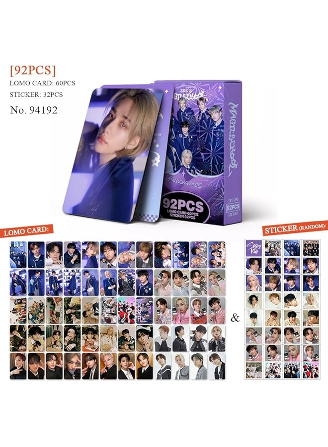 إيروريكس مجموعة بطاقات صور Kpop Stray Kids مكونة من 92 قطعة بطاقات صور ألبوم Stray Kids بطاقات Kpop Lomo بضائع Stray Kids 60 بطاقة صور Stray Kids + 32 ملصق Stray Kids مجموعة هدايا Kpop Magic School - Image 2