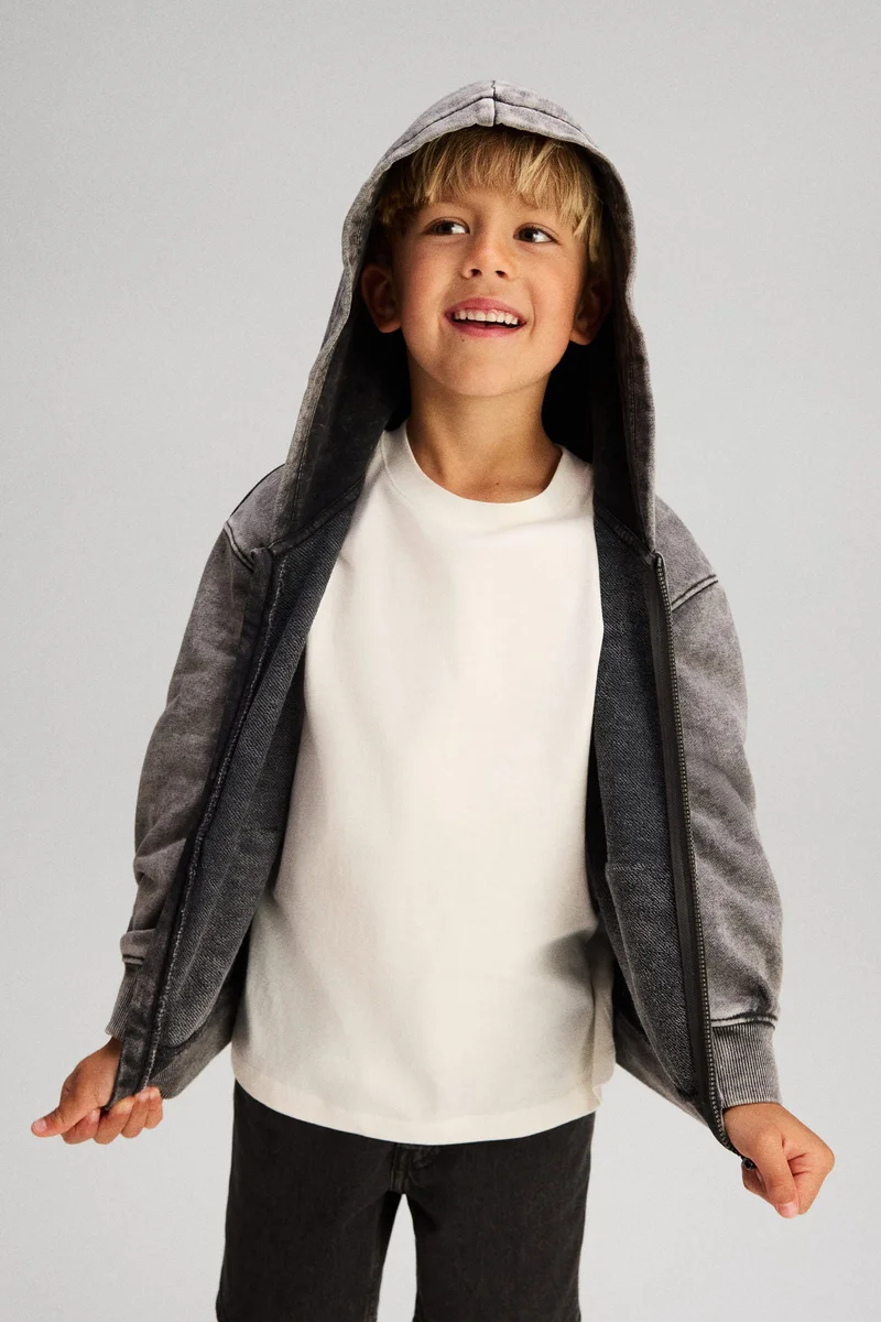 H&M Print-motif zip-through hoodie