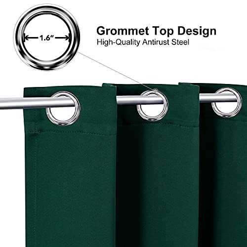 ChrisDowa Grommet Blackout Curtains for Bedroom and Living Room - 2 Panels Set Thermal Insulated Room Darkening Curtains (Forest Green, 42W x 63L) - Image 2