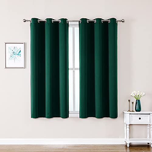 ChrisDowa Grommet Blackout Curtains for Bedroom and Living Room - 2 Panels Set Thermal Insulated Room Darkening Curtains (Forest Green, 42W x 63L) - Image 1