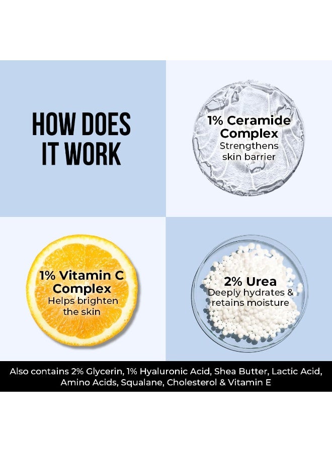 Dr. Sheth's Ceramide & Vitamin C Moisturizing Cream |For Dry to Very Dry Skin | Brightens & Strengthens Skin Barrier | 48hr Deep Hydration | Non Sticky | Biomimetic Ingredients | For Men & Women |100g - Image 5