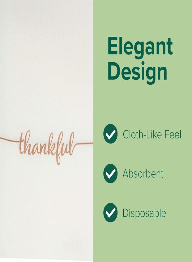 SimuLinen Disposable Hand Towels for Bathroom, Single-Use Linen-Feel Guest Towels, Hand Tissue Paper with ''Thankful'' Writing, Cloth-Like Paper Napkins, Pack of 25 - Image 5