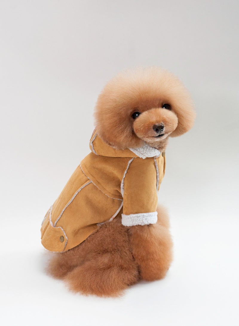 A pet dog wears a coat and a hat Yellow - Image 2
